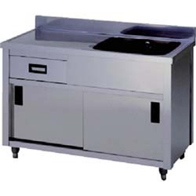 （株）東製作所 APM1-750K-R アズマ　一槽水切キャビネットシンク右水槽　７５０×４５０×８００