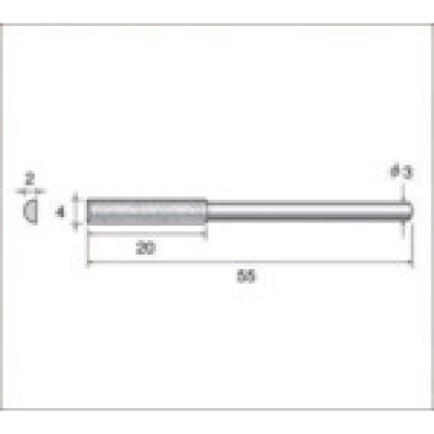（株）ナカニシ 62855 ナカニシ　電着ダイヤモンドヤスリ（軸径３ｍｍ）全長５１ｍｍ刃長２５ｍｍ刃幅０．５ｍｍ