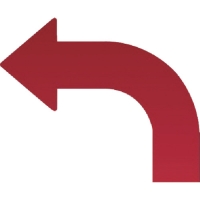 ユニット（株） 862-13L ユニット　矢印テープ左赤（１０枚組）　ペットフィルム　５０幅用（０．１６厚）