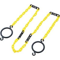 （株）日本緑十字社 284044 緑十字　コーン用プラスチックチェーン（リング付）　黄＋立入禁止札　長さ２ｍ