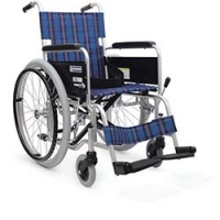 （株）カワムラサイクル KA102-40A11 カワムラ　アルミ標準型自走用車いすＫＡ１０２－４０紫チェック