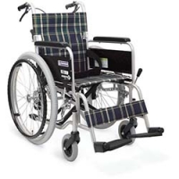 （株）カワムラサイクル KA202SB-40A11 カワムラ　アルミ標準型自走用車いすＫＡ２０２ＳＢ－４０紫チェック