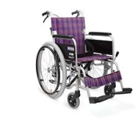 （株）カワムラサイクル KA102SB-42A11 カワムラ　アルミ標準型自走用車いすＫＡ１０２ＳＢ－４２紫チェック
