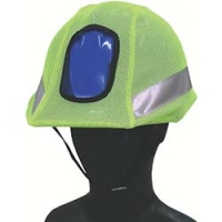 日本绿安全 MIDORI FT-GS-30 ＣＯＶＥＲＷＯＲＫ　反射・蛍光メッシュヘルメットカバー　蛍光グリーン