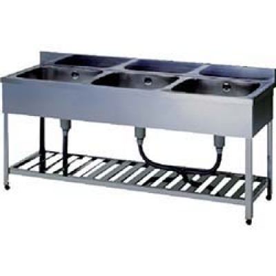 （株）東製作所 HPC3-1200 アズマ　三槽シンクＢＧ無ホース付　１２００×６００×８００
