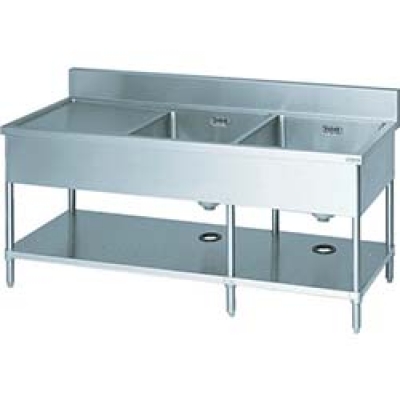 （株）マルゼン BSM2186R マルゼン　二槽水切シンク（ホース付）