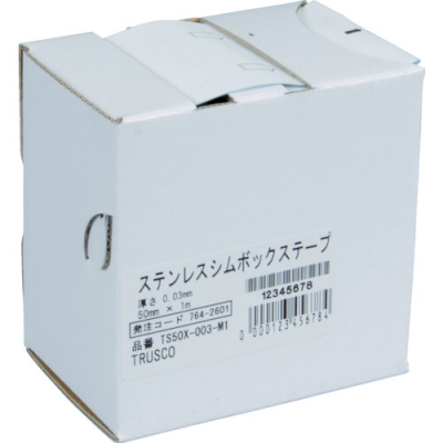 日本中山 TRUSCO  TS50X-008-M1 ＴＲＵＳＣＯ　ステンレスシムボックステープ　０．０８　５０ｍｍＸ１ｍ