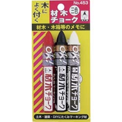 （株）たくみ 453 たくみ　材木チョーク　３本パック　３色