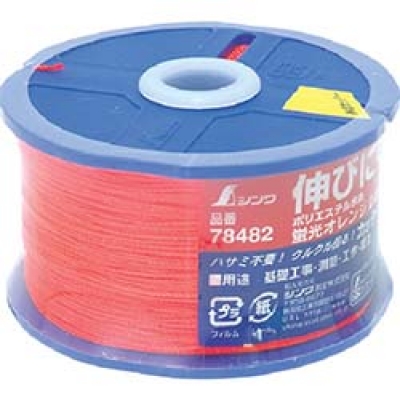 シンワ測定（株） 78482 シンワ　ポリエステル水糸　リール巻蛍光オレンジ　太　０．８ｍｍ２７０ｍ