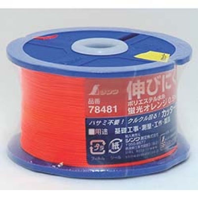シンワ測定（株） 78481 シンワ　ポリエステル水糸　リール巻蛍光オレンジ　細　０．５ｍｍ５００ｍ