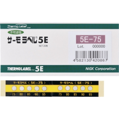 日油技研工業（株） 5E-210 日油技研　サーモラベル５点表示屋外対応型　不可逆性　２１０度