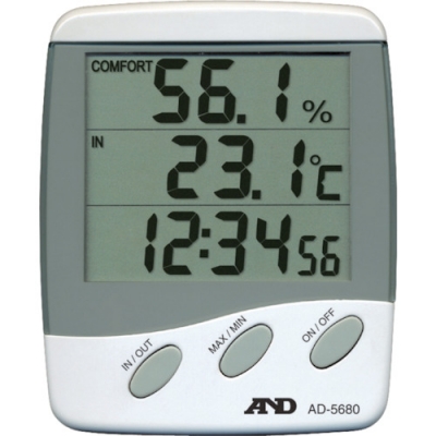 日本艾安得 AND   AD5680 Ａ＆Ｄ　時計付き温湿度計　外部センサー付き