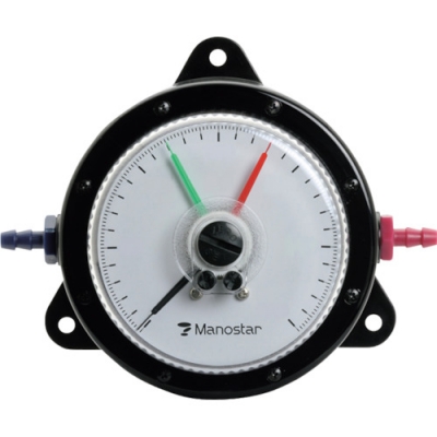 （株）山本電機製作所 WO81FT200D マノスター　微差圧計　マノスターゲージ　＜表面形・置針２本付＞