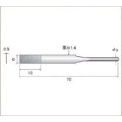 （株）ナカニシ 62306 ナカニシ　ダイヤモンドヤスリ（ラスター・ミニラスター専用）　全長７２ｍｍ刃長１５ｍｍ刃幅６．０ｍｍ
