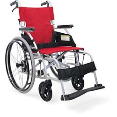 （株）カワムラサイクル BML16-40SBNO92 カワムラ　軽量介助用車いすＢＭＬ青ストライプ