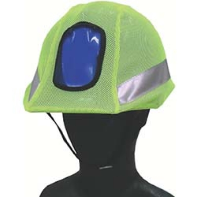 日本绿安全 MIDORI FT-GS-30 ＣＯＶＥＲＷＯＲＫ　反射・蛍光メッシュヘルメットカバー　蛍光グリーン
